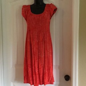 Go Fish batik dress Size LG Coral